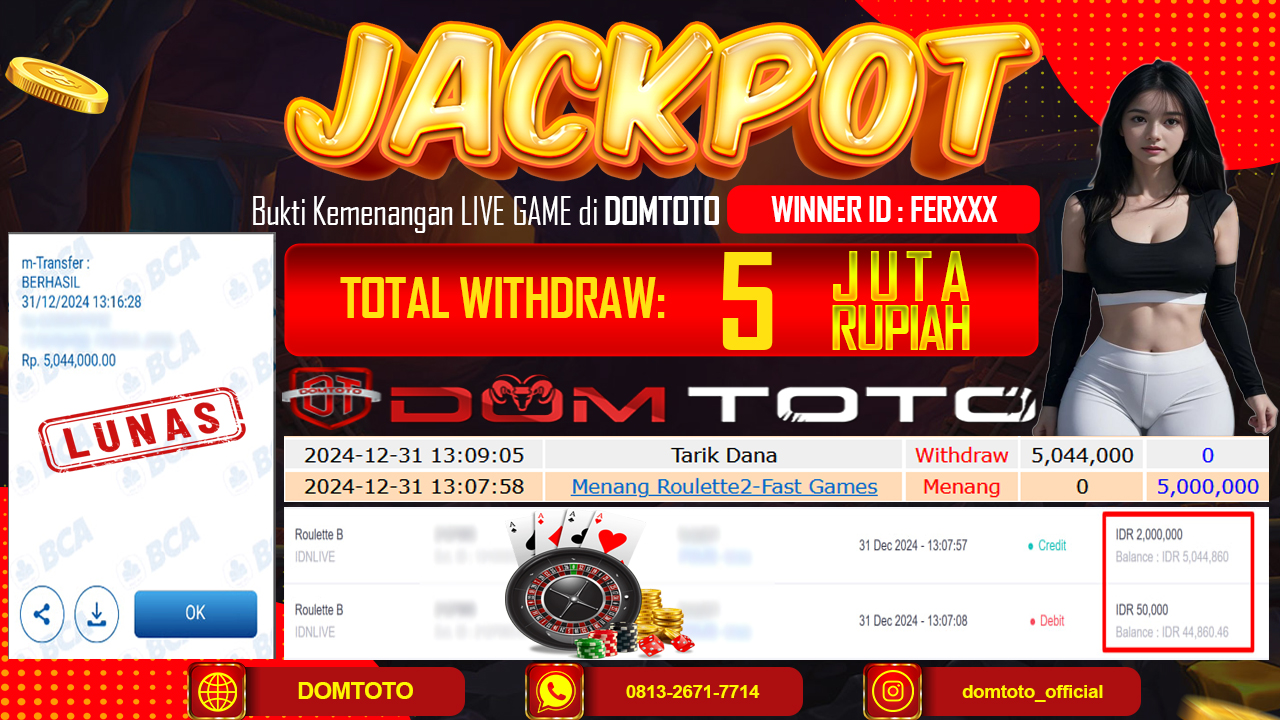 JACKPOT LIVE GAME SLOT MANIA ROULETTE 31 DESEMBER 2024
